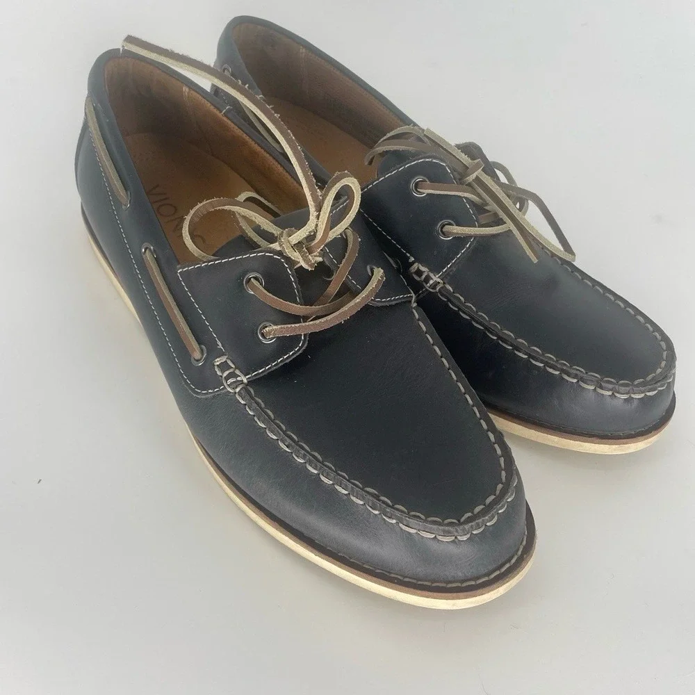 Vionic Spring Lloyd Boat Shoes Loafers‎ size 10 Navy Leather Preppy Comfort